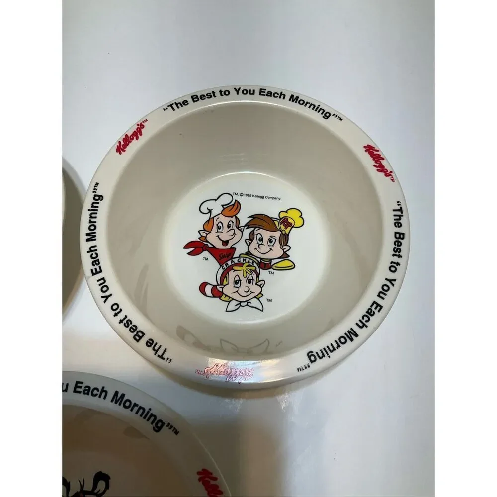 Three Piece Set Vintage 1995 Kellog’s Cereal Bowls. Tony the Tiger and Snap, Cra
